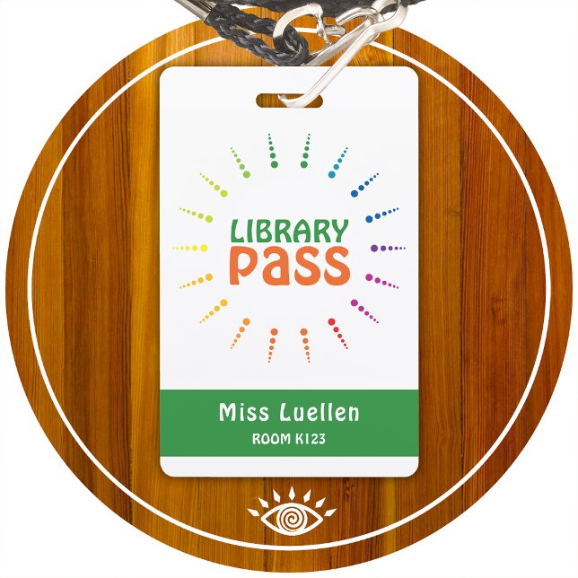 Personalised Classroom Library Hall Pass ID Badge (Creator Uploaded)
