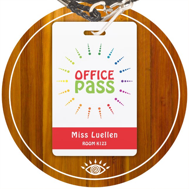 Personalised Classroom Office Hall Pass ID Badge (Creator Uploaded)