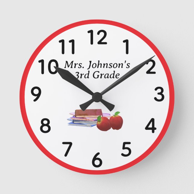 Personalised Classroom  Round Clock (Front)