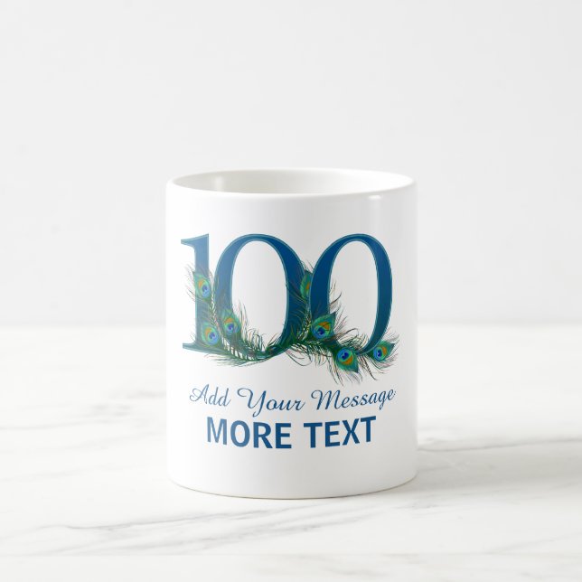 Personalised classy 100 birthday century mug (Center)