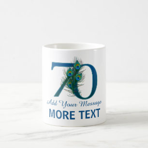 Personalised classy 70th birthday 70 mug