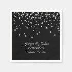 Personalised Classy Black Silver Confetti Wedding
