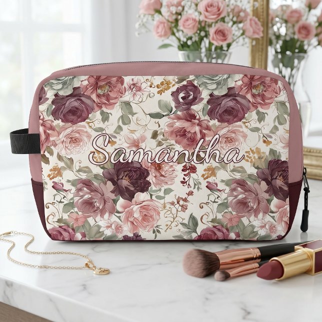Personalised Classy French Floral Art Toiletry Bag (Creator Uploaded)