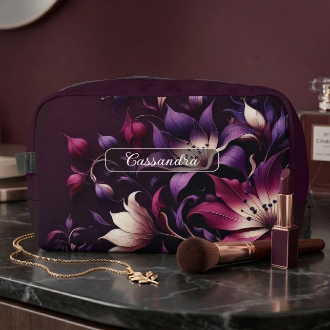 Personalised Classy Gothic Rose Travel Makeup Bag (Creator Uploaded)