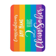 personalised clean and sober card rainbow lgbt