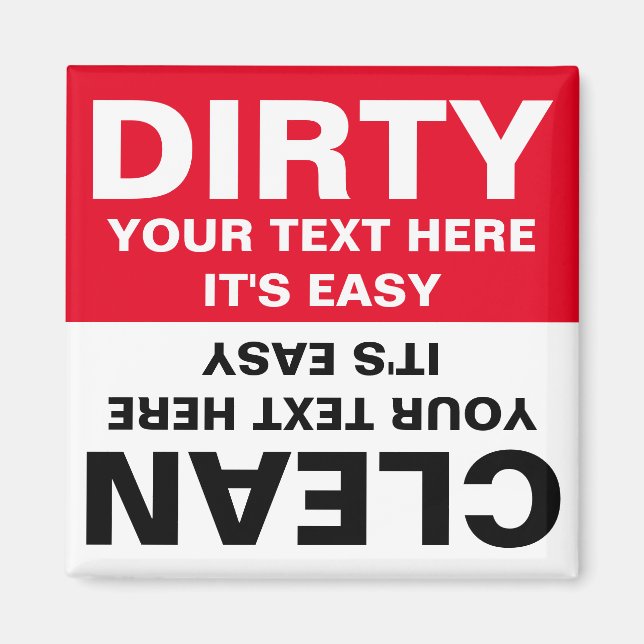 Personalised Clean Dirty Dishwasher magnet (Front)