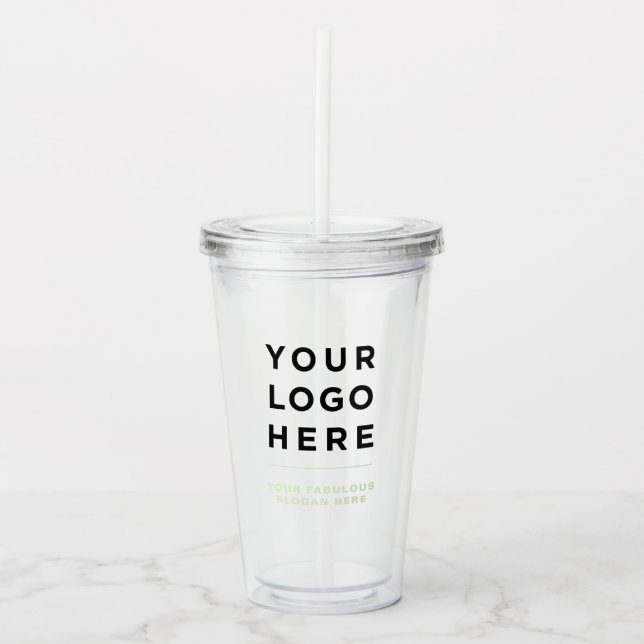 Personalised Clear Tumbler with Straw (Front)