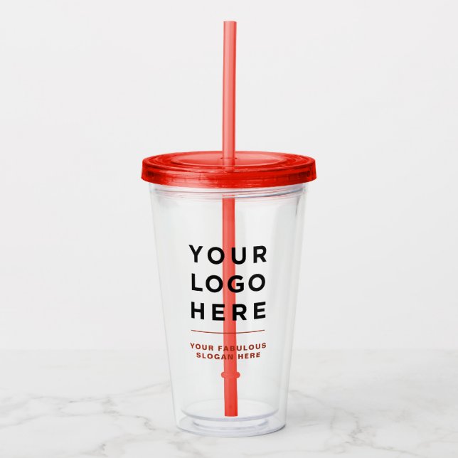 Personalised Clear Tumbler with Straw (Front)