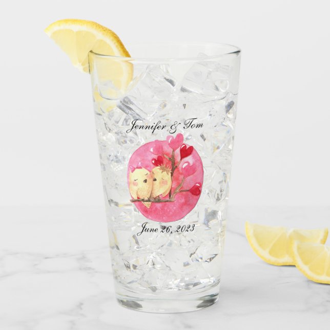 Personalised Clear Wedding Favour Glass (Front Ice)