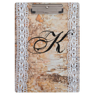 Personalised Clip Board Country Barn Wood Lace Tri