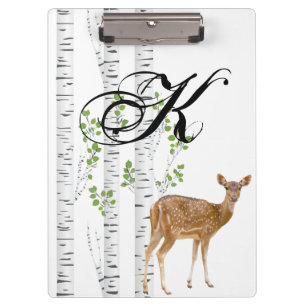 Personalised Clip Board Deer Doe Buck Forest Woodl