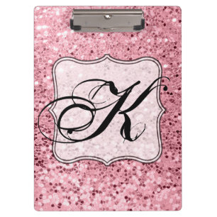 Personalised Clip Board Rose Gold Glitter