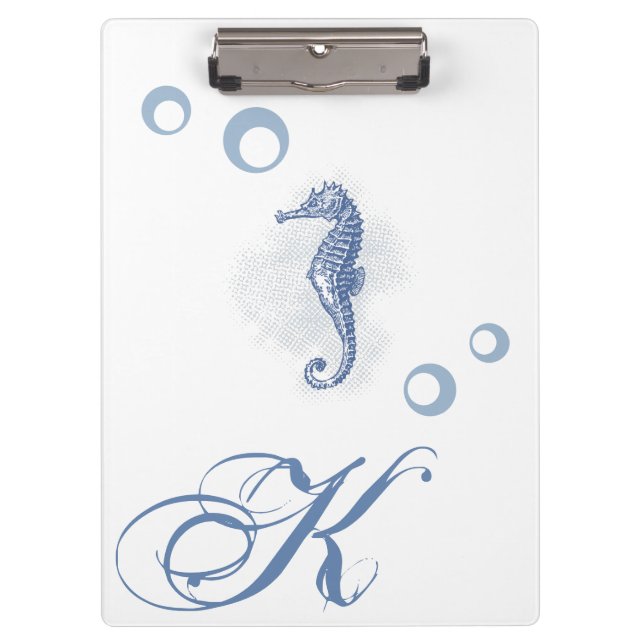Personalised Clip Board Seahorse Ocean Beach Water (Front)