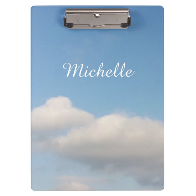 Personalised clipboard | Blue sky and white clouds (Front)
