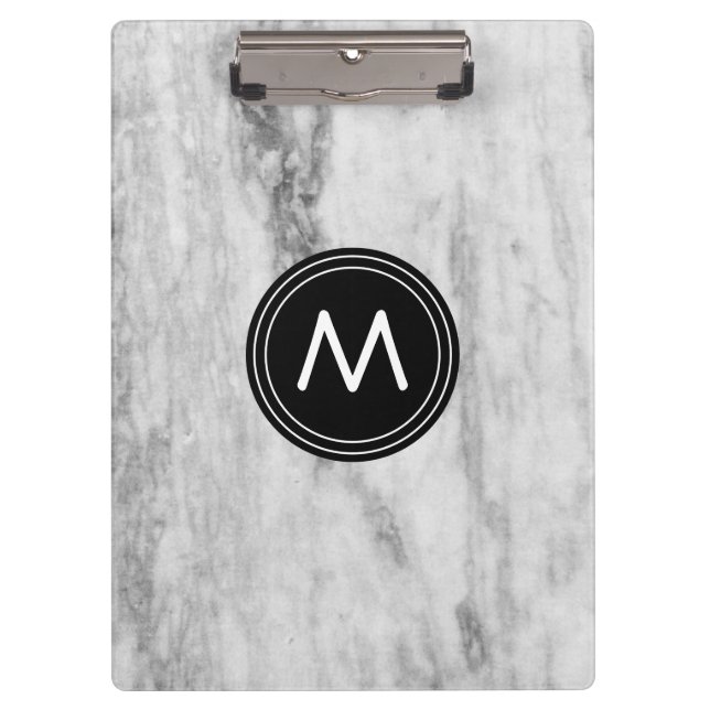Personalised Clipboard Marble Pattern |Monogrammed (Front)