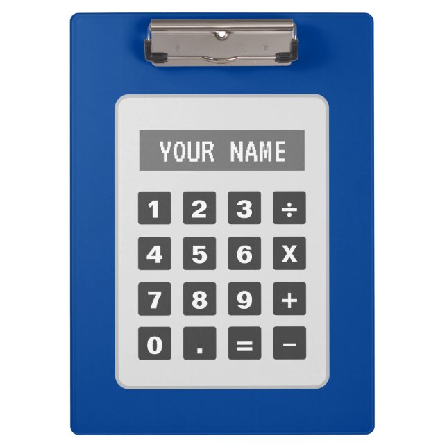 Personalised clipboard with calculator design (Front)