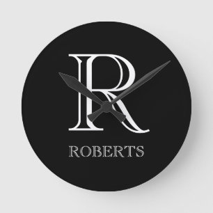 Personalised Clock with Initial and Family Name
