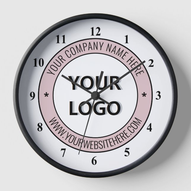 Personalised Clock Your Logo and Text Company Gift (Front)