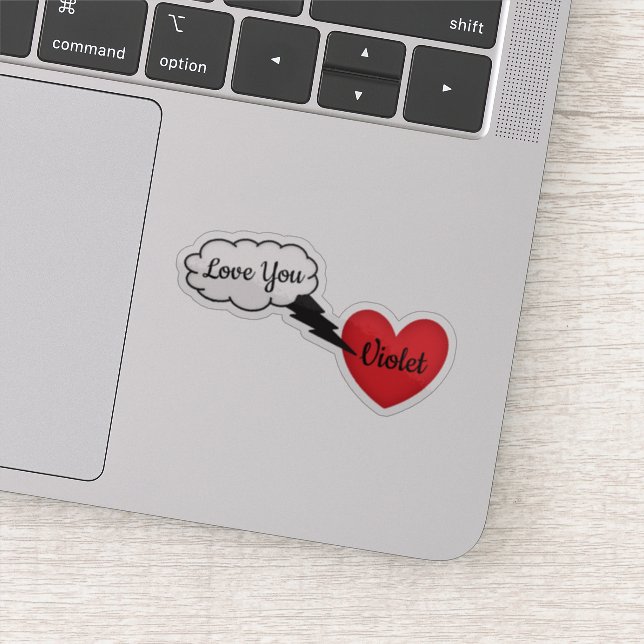 Personalised Cloud Lightning Heart (Detail)