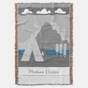 Personalised Cloud Mountain Teepee Blanket