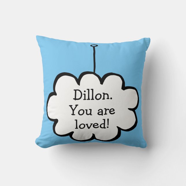 Personalised Cloud on a String Cushion (Front)