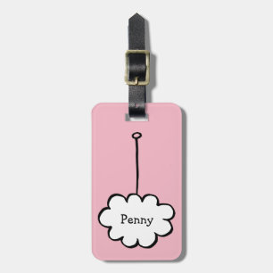Personalised Cloud on a String Luggage Tag