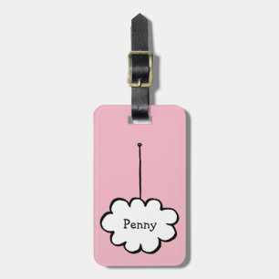 Personalised Cloud on a String Luggage Tag