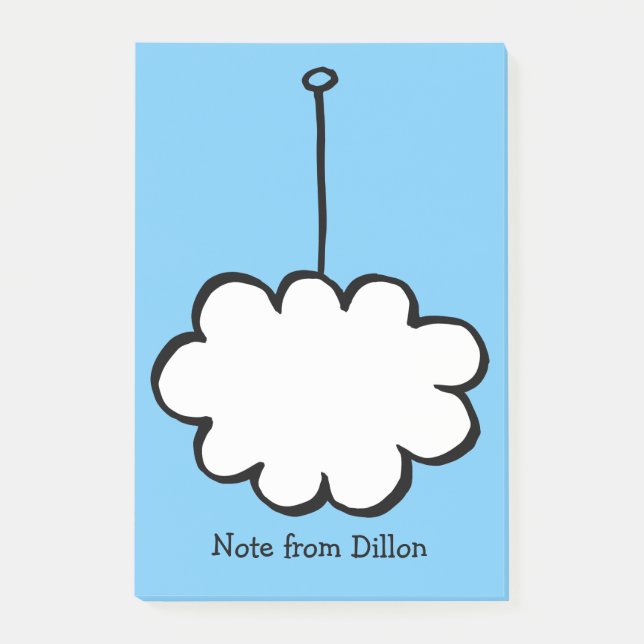 Personalised Cloud on a String Post-it Notes (Front)