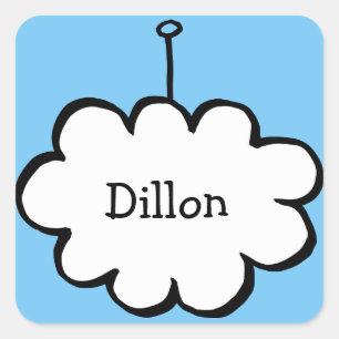 Personalised Cloud on a String Square Sticker