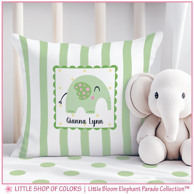 Personalised Clover Elephant Nursery Cushion (Creator Uploaded)