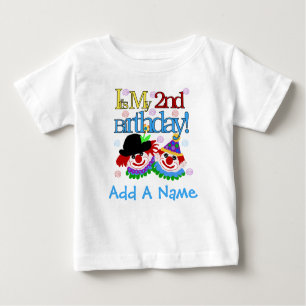 Personalised Clowns 2nd Birthday Tshirt