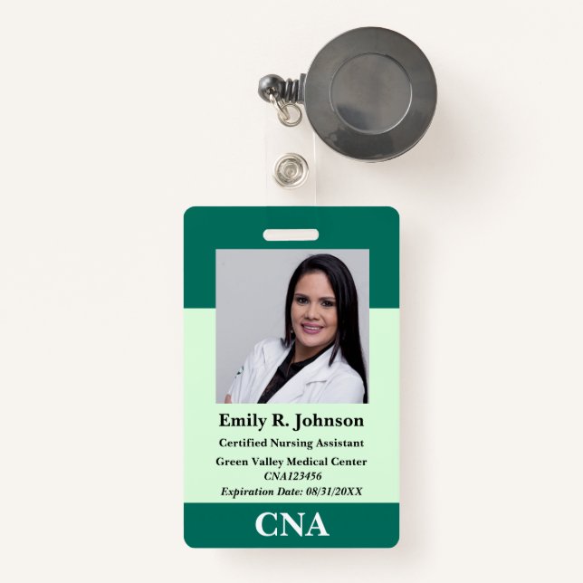 Personalised CNA Badge ID Badge (Front with Retractable)