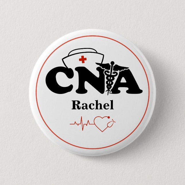 Personalised CNA Certified Nursing Assistant   6 Cm Round Badge (Front)