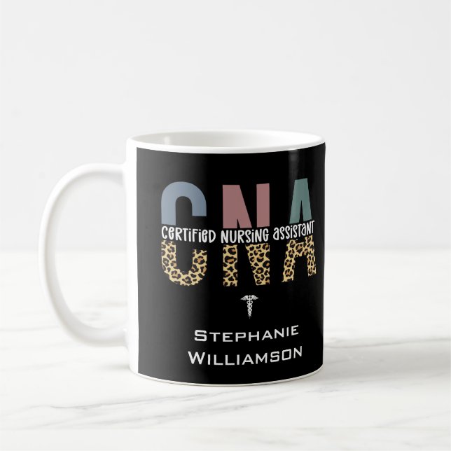 Personalised CNA Certified Nursing Assistant Coffee Mug (Left)