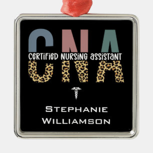 Personalised CNA Certified Nursing Assistant Metal Tree Decoration