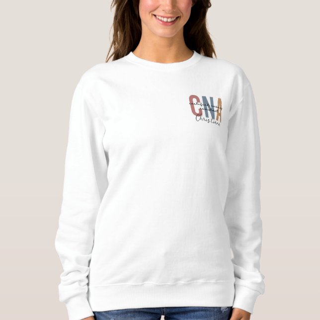 Personalised CNA Retro Certified Nursing Assistant Sweatshirt (Front)