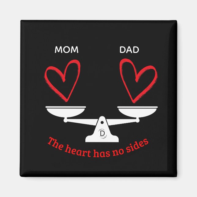 Personalised Co-Parenting Magnet - The Heart Has N (Front)