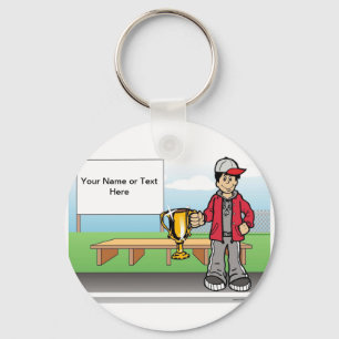 Personalised Coach - Male Cartoon  Key Ring
