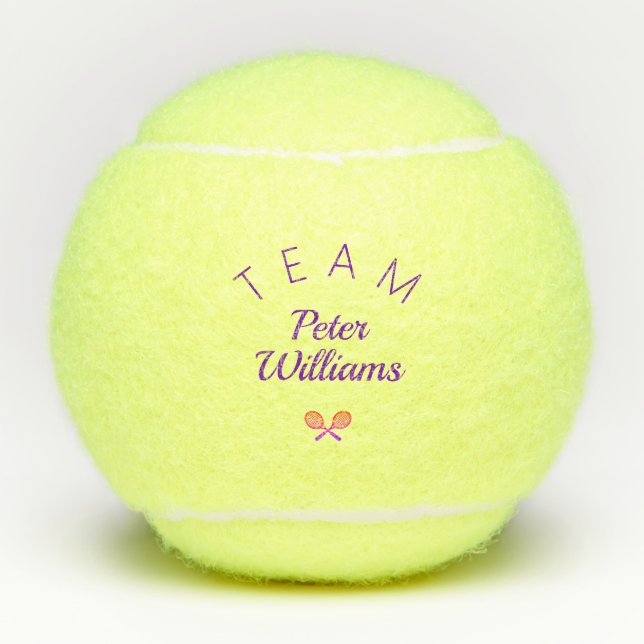 Personalised coach name elegant tennis balls (Front)