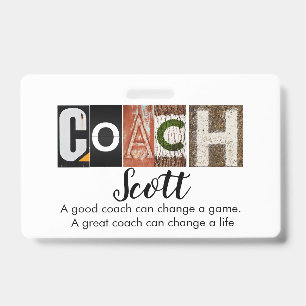 Personalised Coach name T-Shirt Badge ID Badge