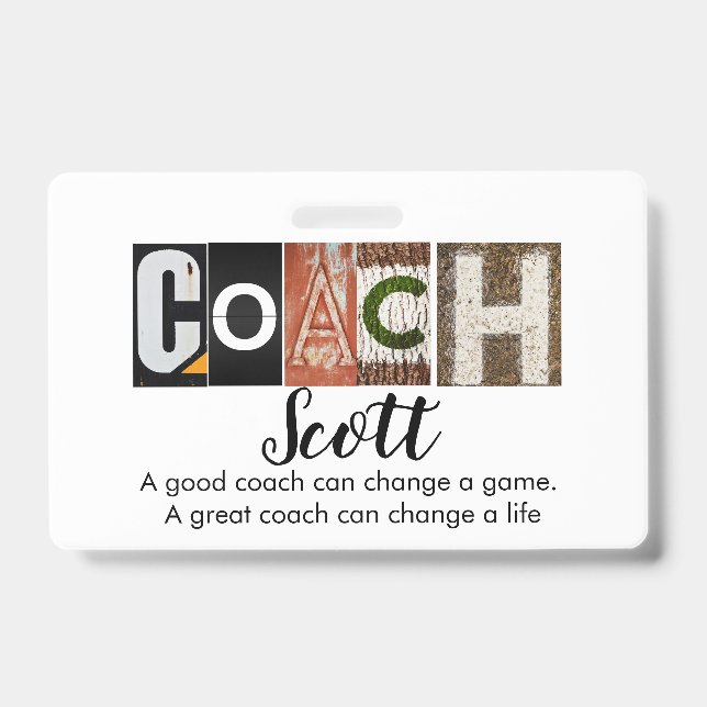 Personalised Coach name T-Shirt Badge ID Badge (Front)
