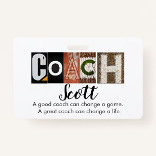 Personalised Coach name T-Shirt Badge ID Badge