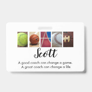 Personalised Coach name T-Shirt Badge ID Badge