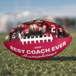 Personalised Coach Photo Gift Football<br><div class="desc">Custom coach football gift featuring a photo of the team that can be changed to your own,  the text "best coach ever",  the year,  and the coaches name.</div>