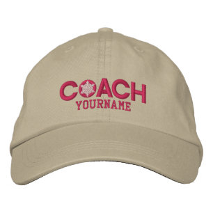 Personalised Coach Snowflake Girly Pink Embroidered Hat