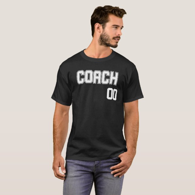 Personalised Coach's Name and Number Jersey Style T-Shirt (Front Full)