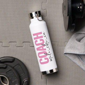 Personalised Coach's Name Script Water Bottle