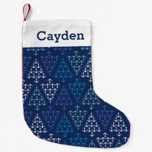 Personalised Coastal Beach Christmas Nautical Small Christmas Stocking