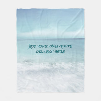 Personalised Coastal Ocean Blue Beach Custom Quote Fleece Blanket