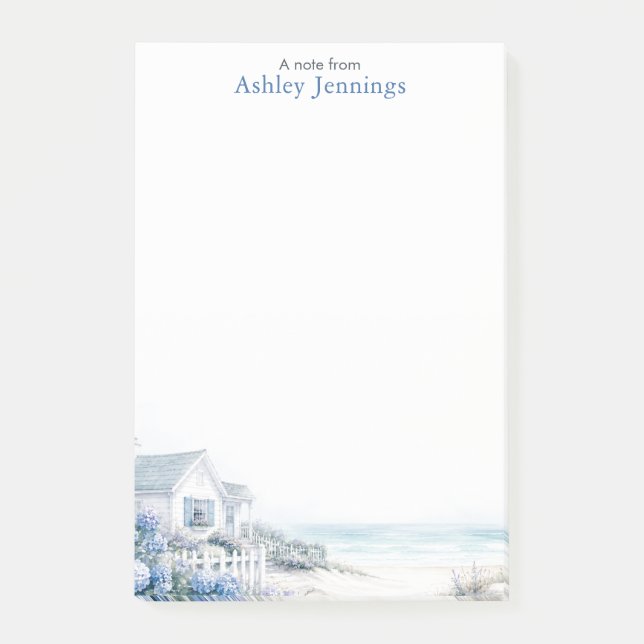 Personalised Coastal Post-it® Notes | Beach House (Front)
